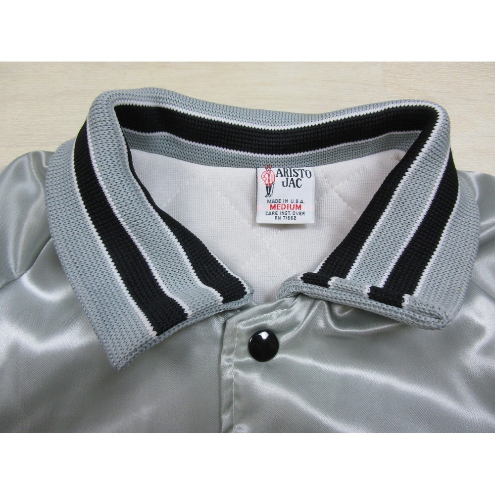 Vintage 70s/80s Aristo Jac Satin Bomber Jacket (M) Trippie's Rose Logo EUC‎ - Picture 7 of 13